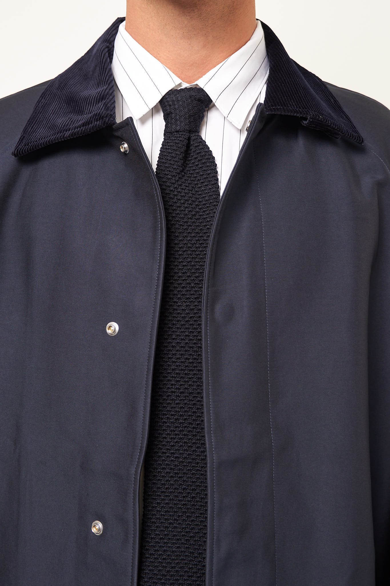 Knitted Wool Tie Navy - Image 2