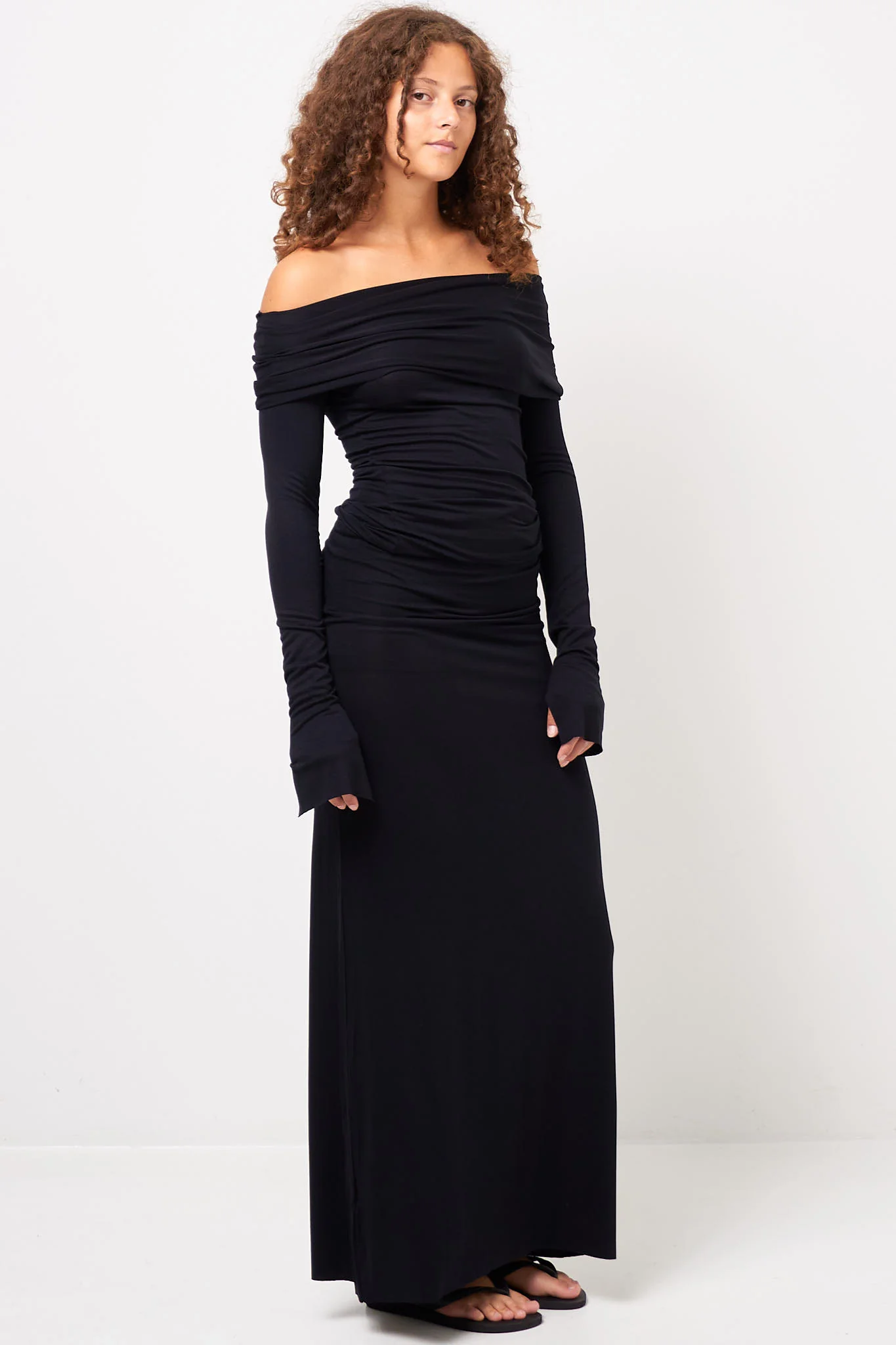 L/S Off-Shoulder Top Black - Image 2