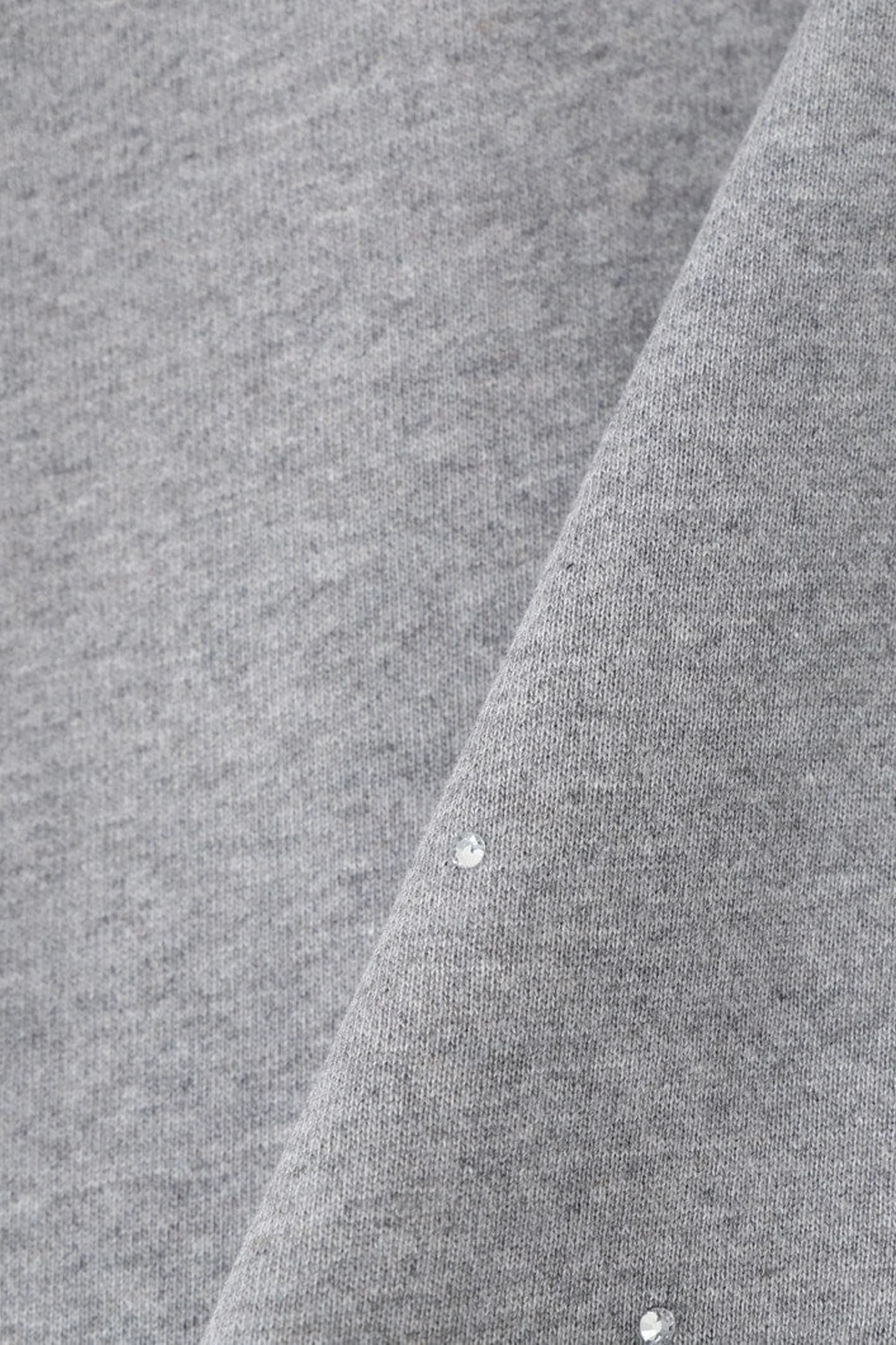 Lace Zip-Up Hoodie Light Grey Melange - Image 2