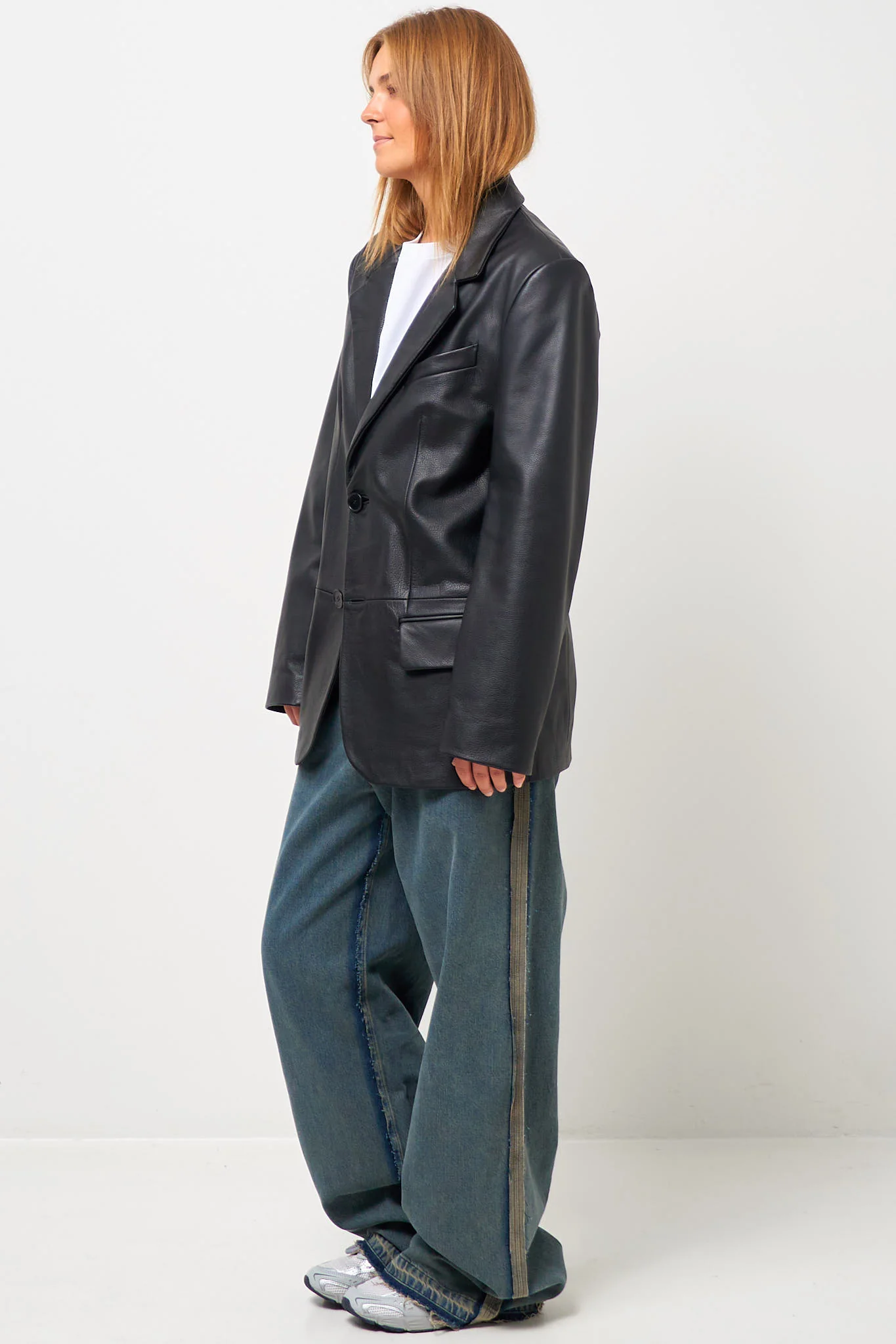 Leather Blazer Black - Image 2