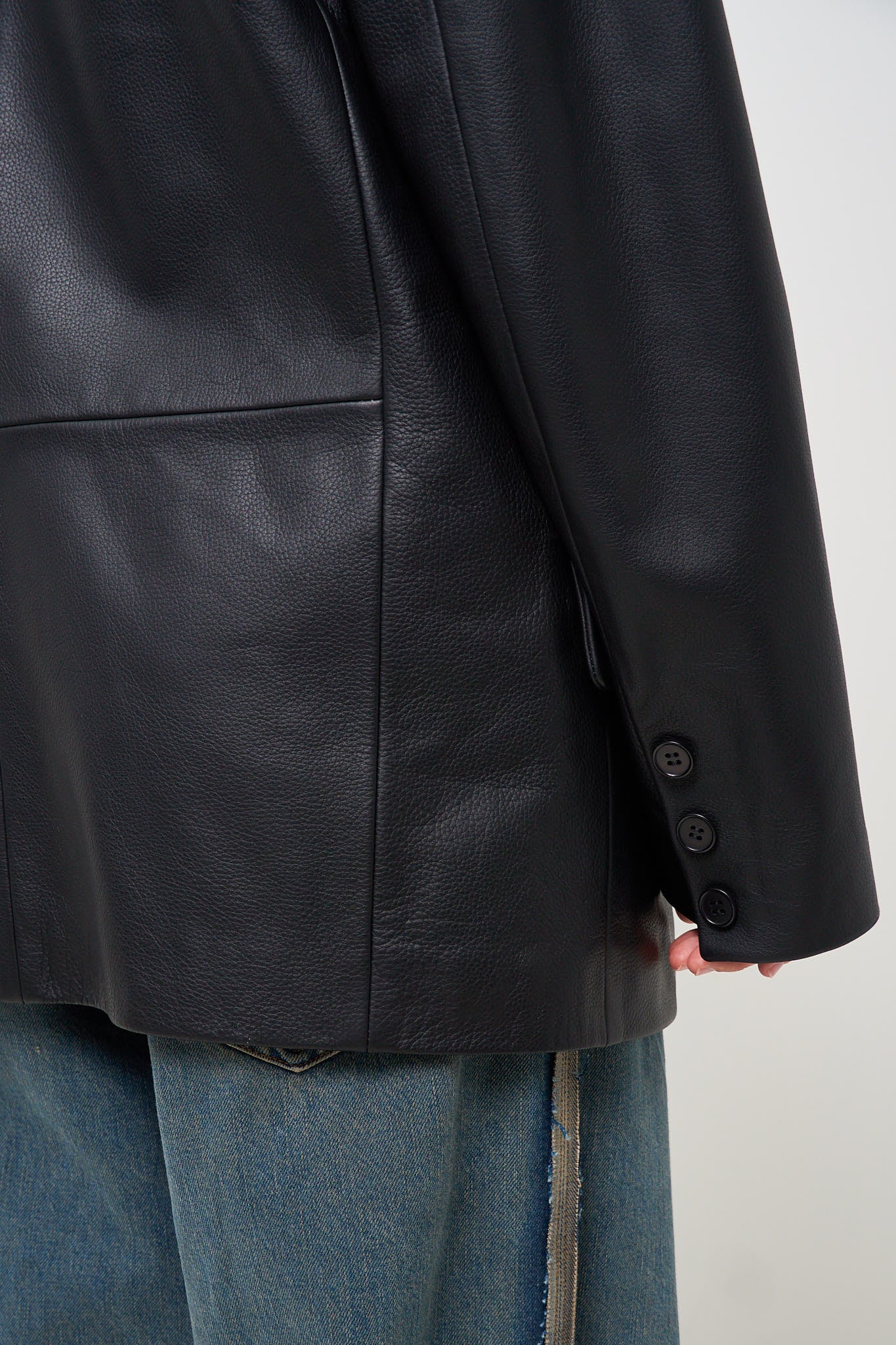 Leather Blazer Black - Image 6