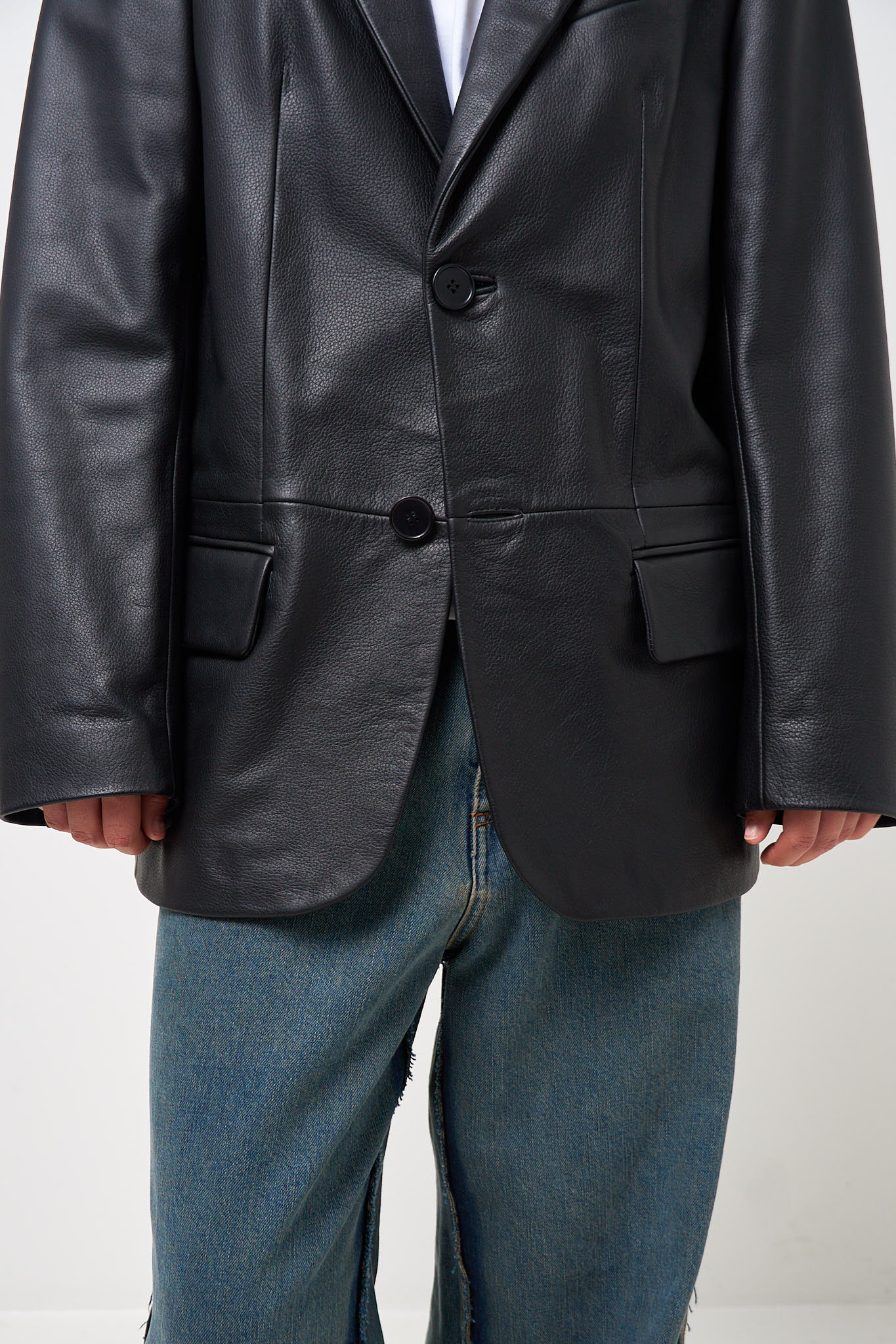 Leather Blazer Black - Image 7