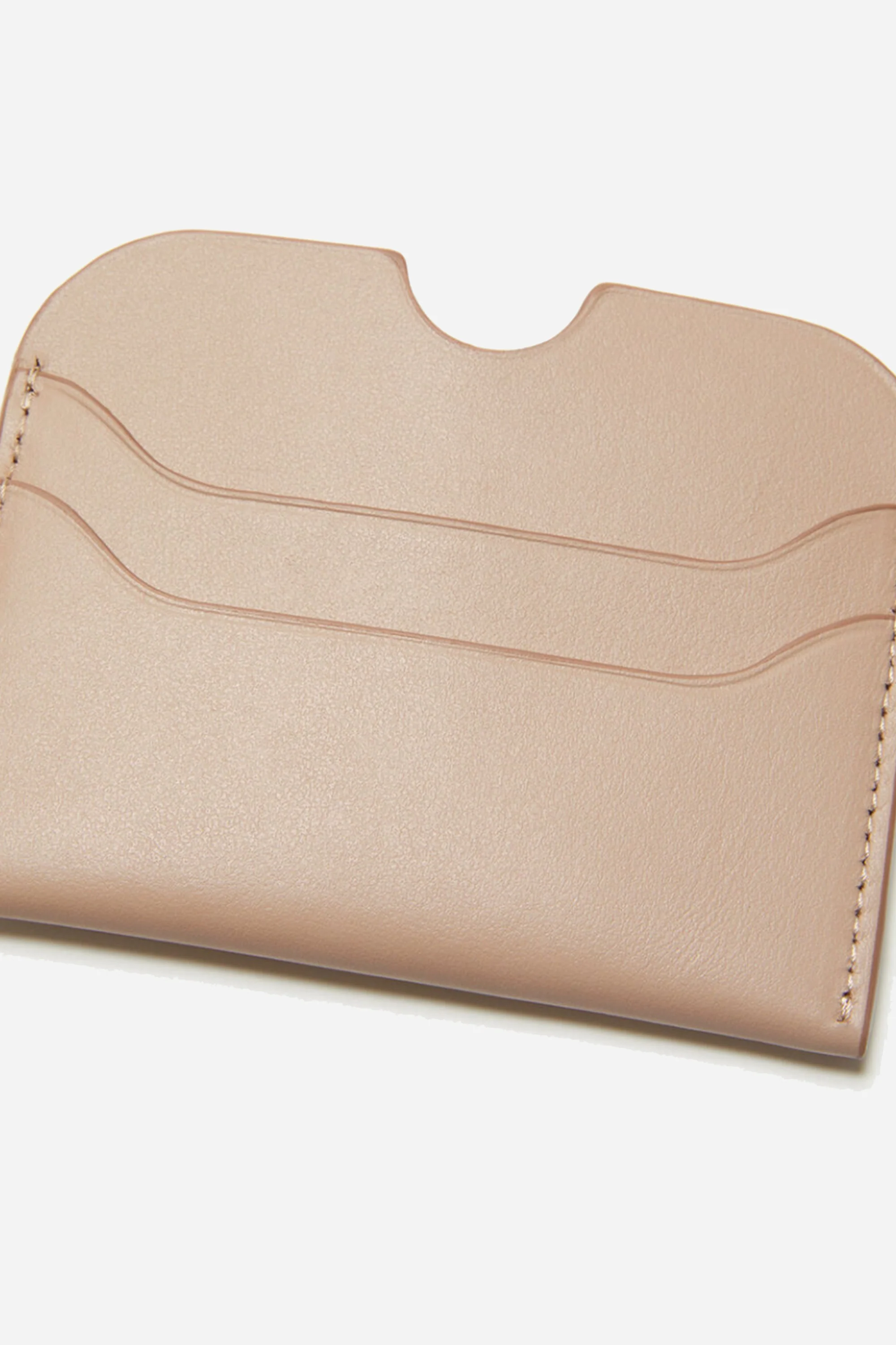 Leather Card Holder Taupe beige - Image 2
