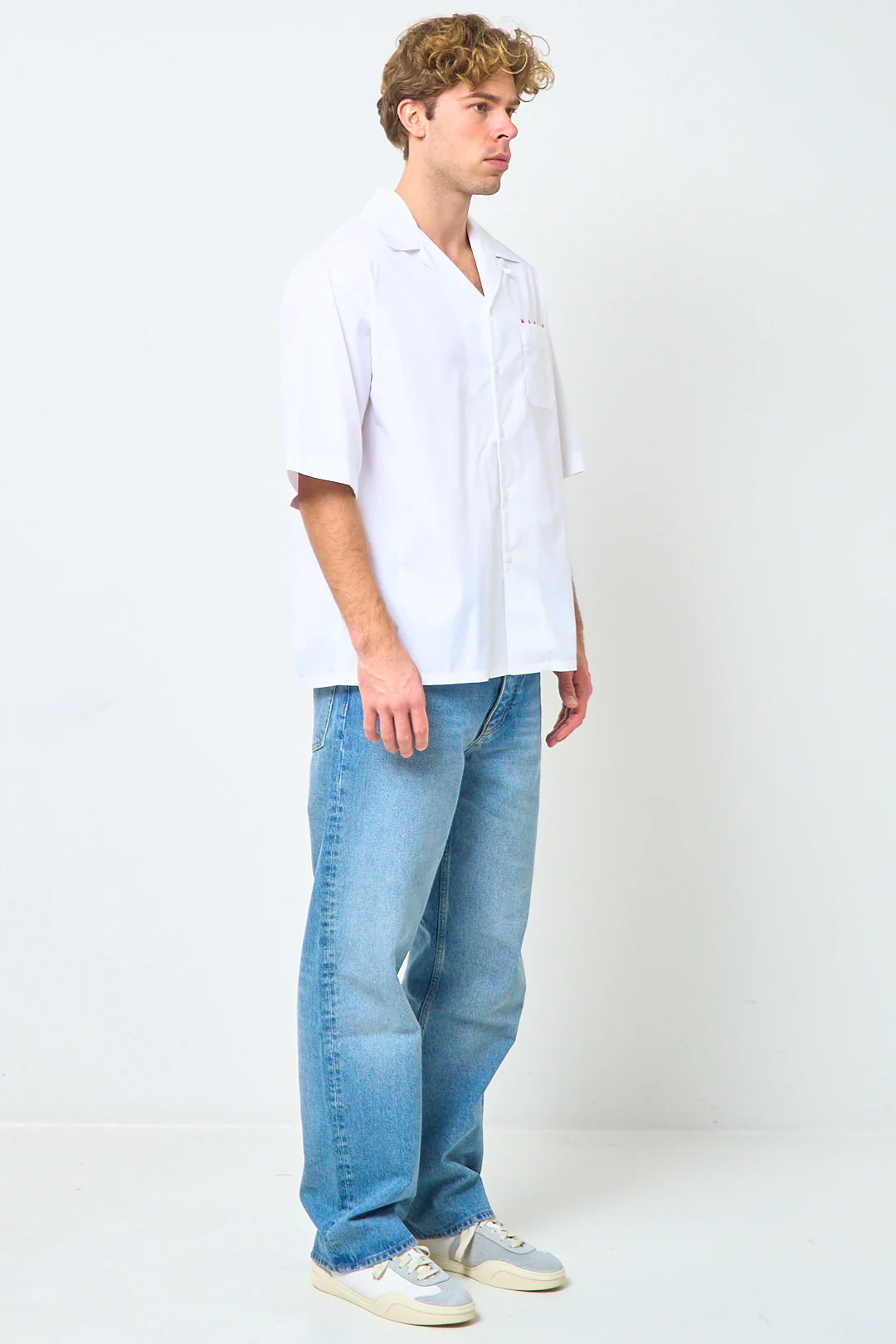 Logo Shirt Organic Poplin Lily White - Image 4