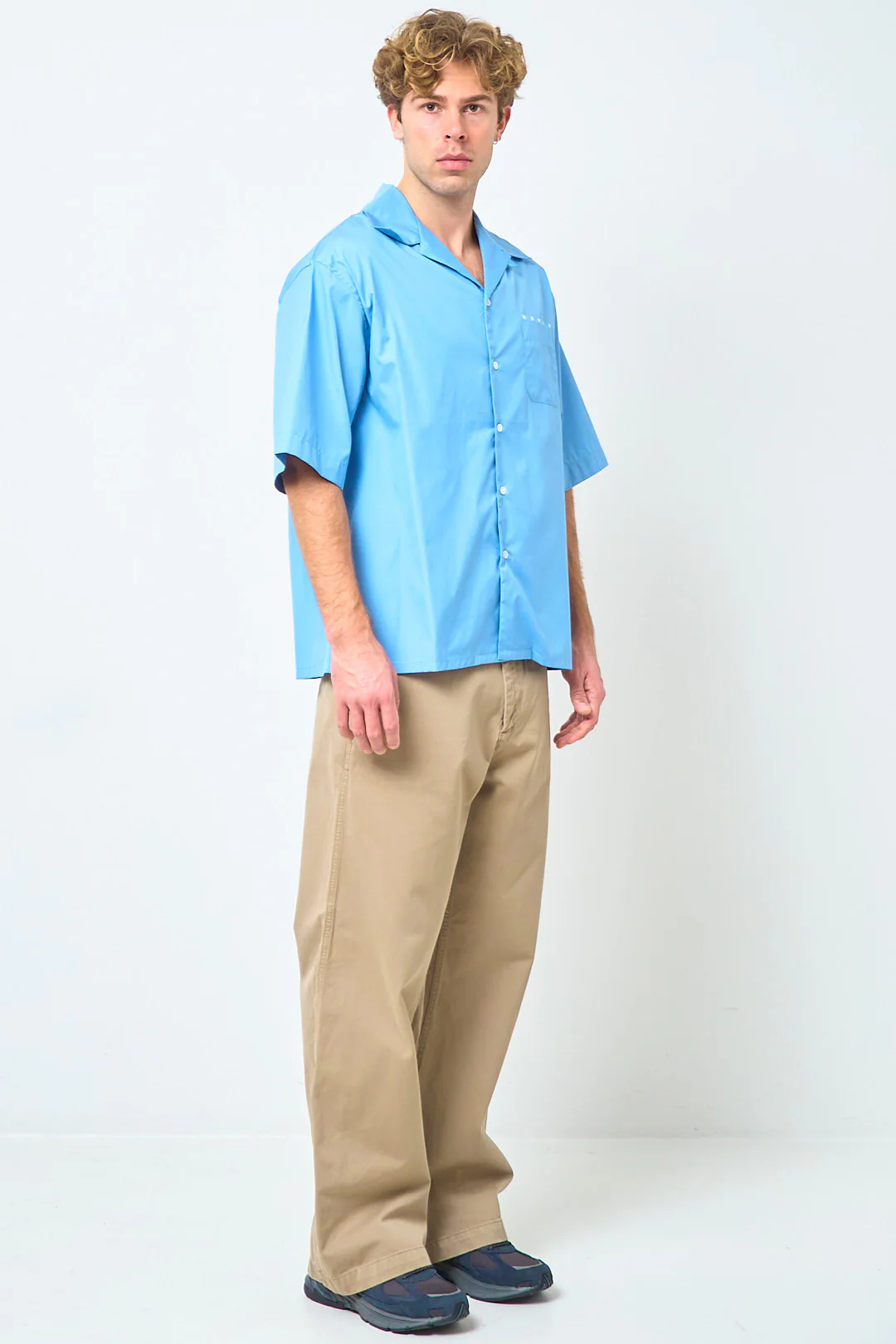Logo Shirt Organic Poplin Sky - Image 3