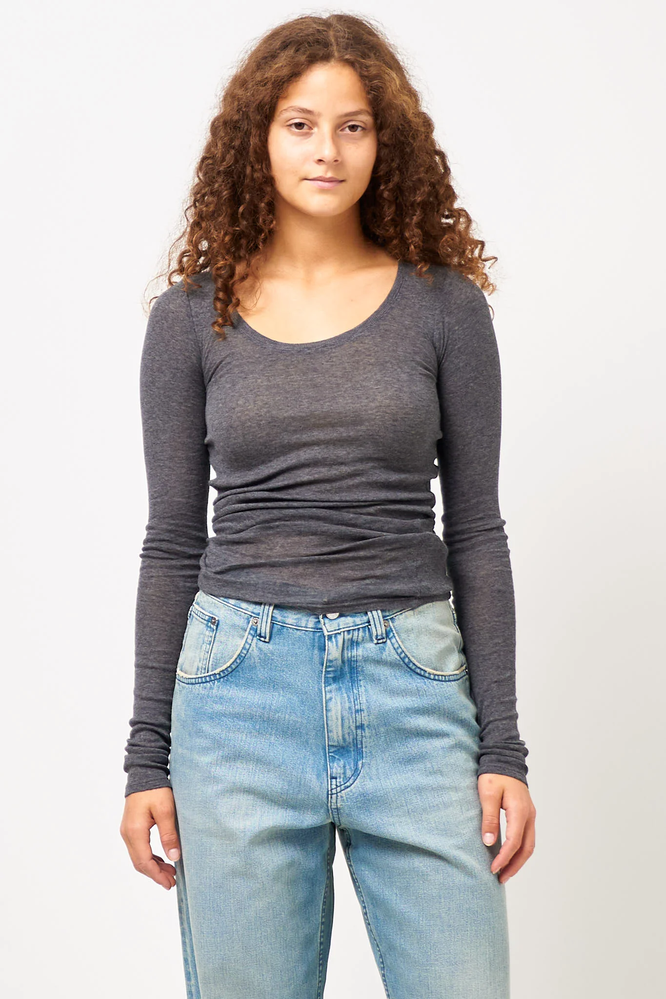 Massachusetts LS T-shirt Charcoal Melange