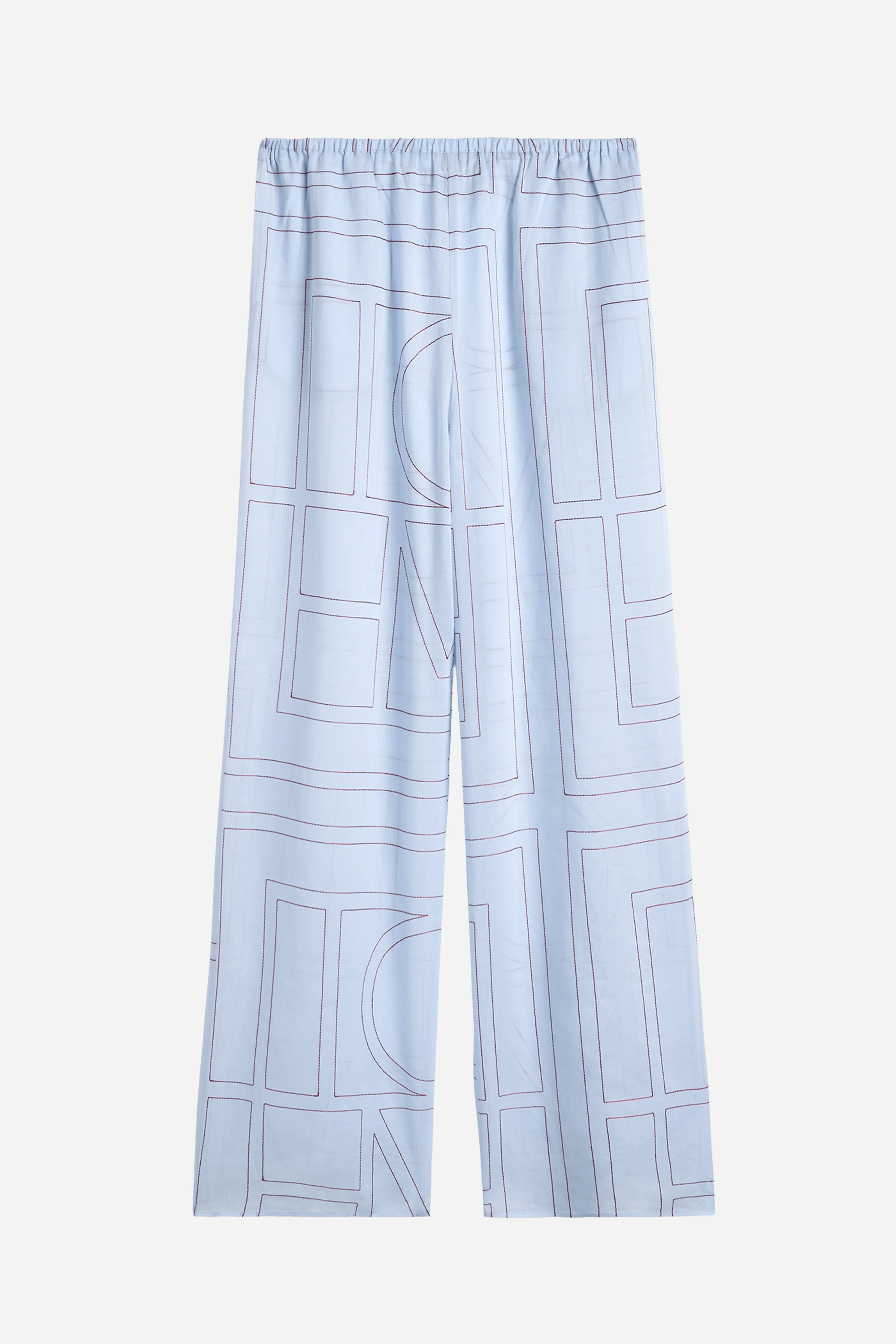 Monogram Cotton Blend Pj Bottoms Sky