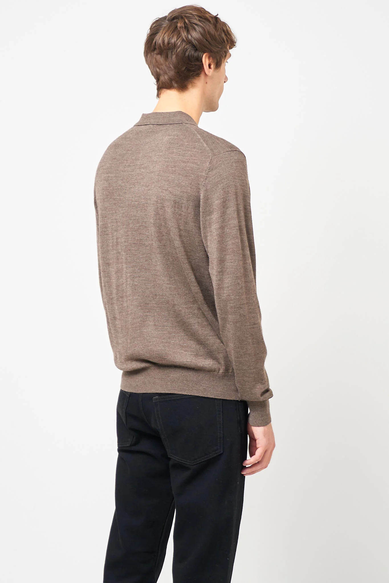 Otto Merino Polo Brown Melange - Image 6