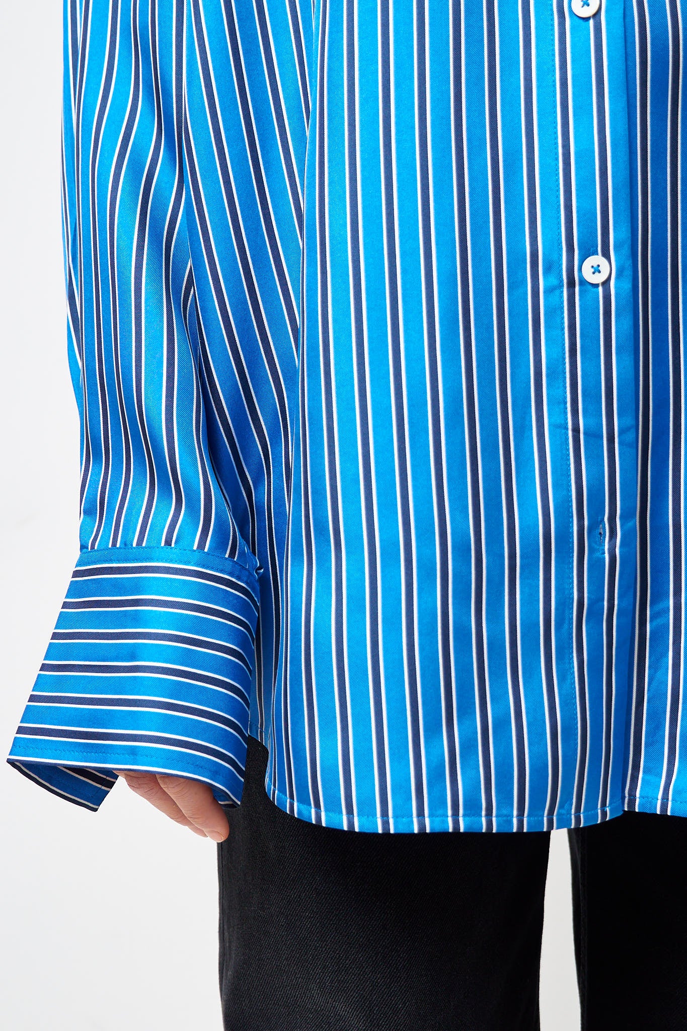 Oversized Striped Shirt Blue/Navy - Image 2