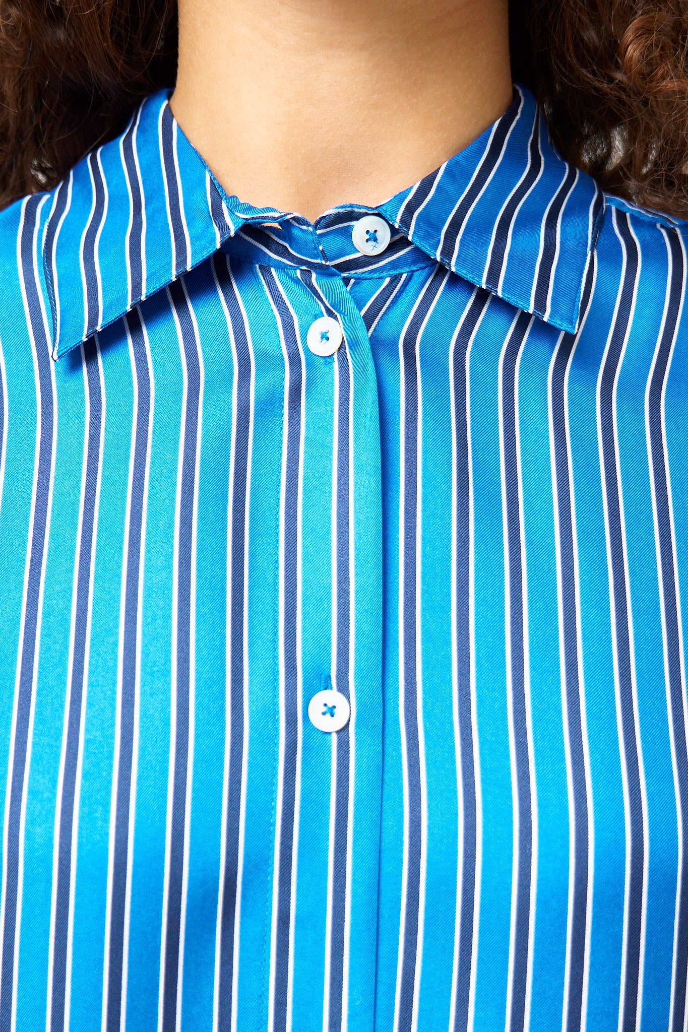 Oversized Striped Shirt Blue/Navy - Image 6