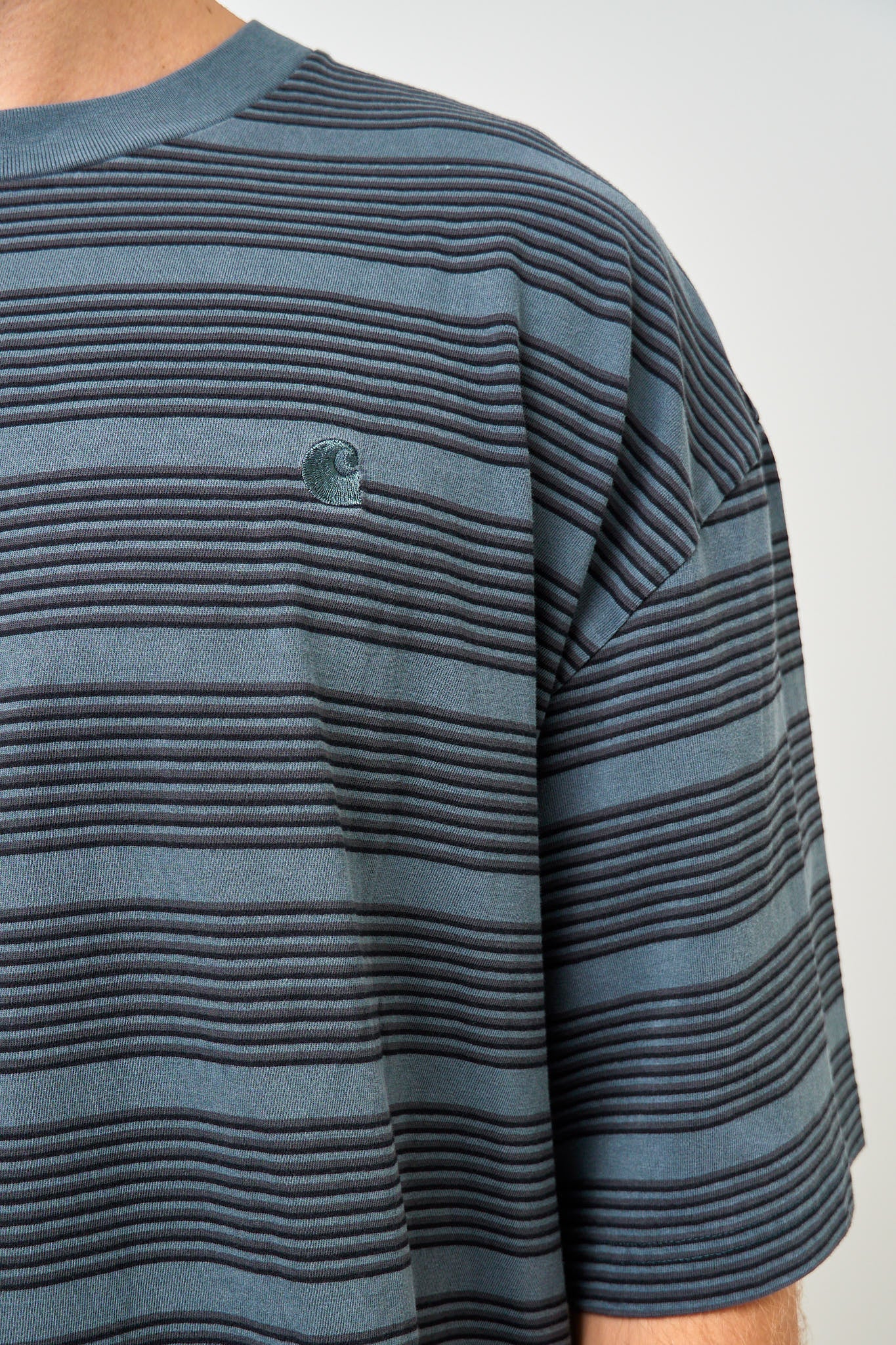 S/S Hanson T-Shirt Hanson Stripe/Kale Green - Image 3