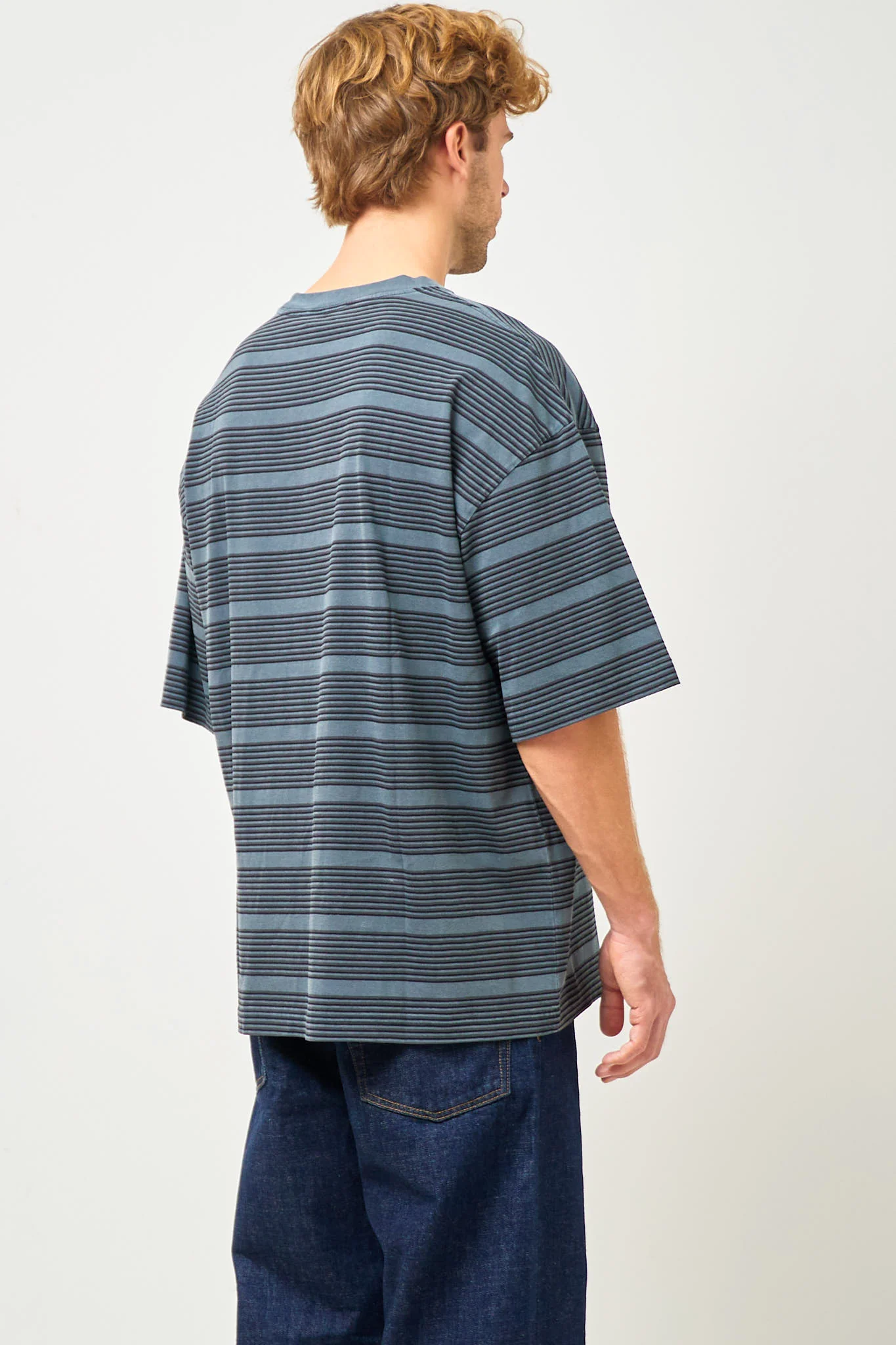 S/S Hanson T-Shirt Hanson Stripe/Kale Green - Image 4