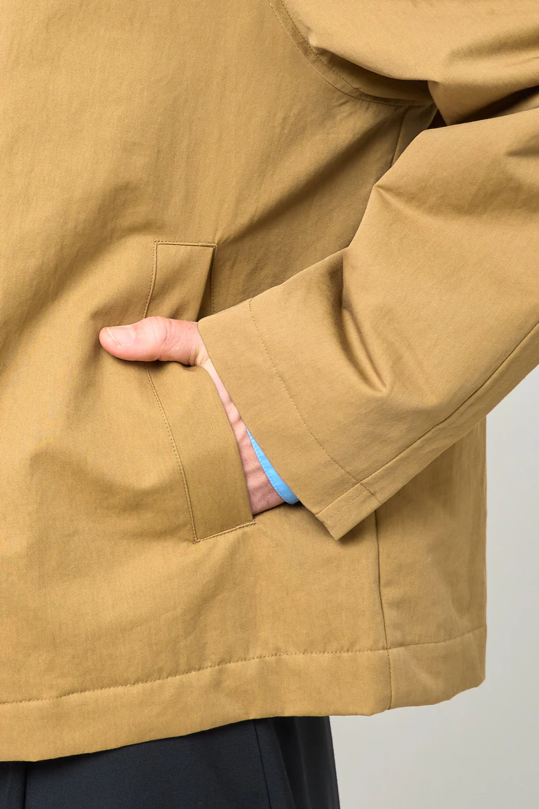 Short Raglan Coat Dark Sand - Image 6