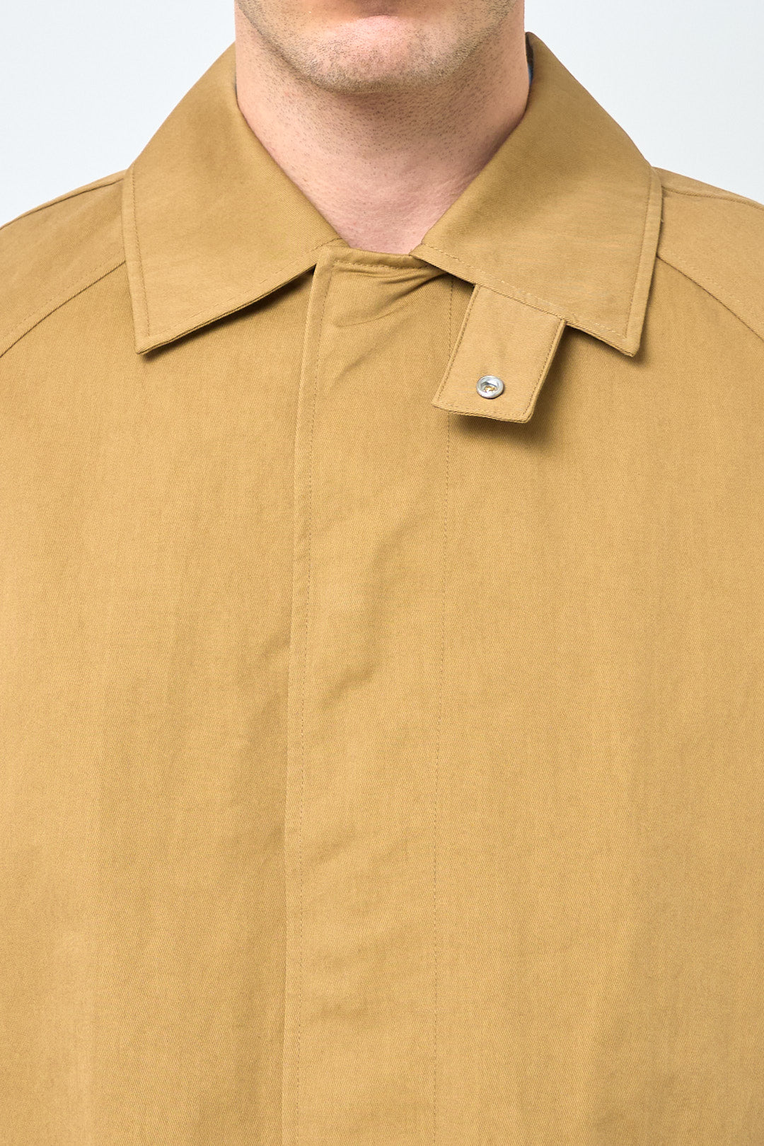 Short Raglan Coat Dark Sand - Image 7