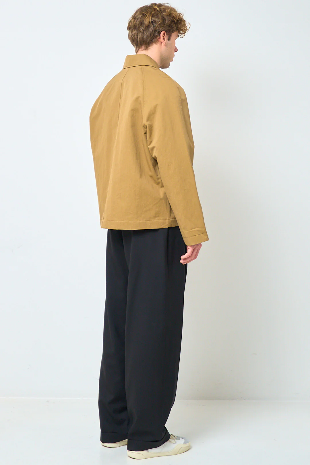 Short Raglan Coat Dark Sand - Image 8