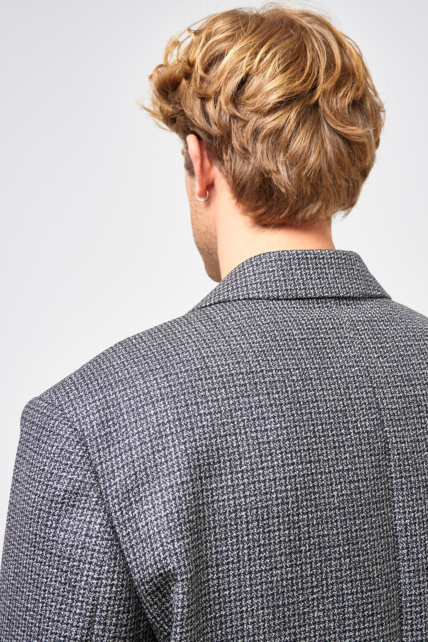 Single-Breasted Wool Overcoat Black/White - Image 5