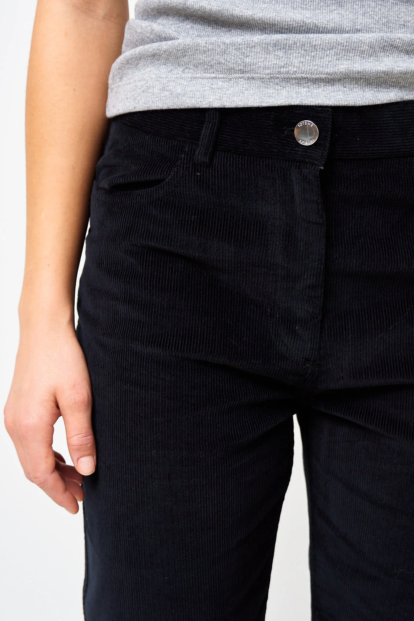 Straight Cord Trousers Black - Image 4