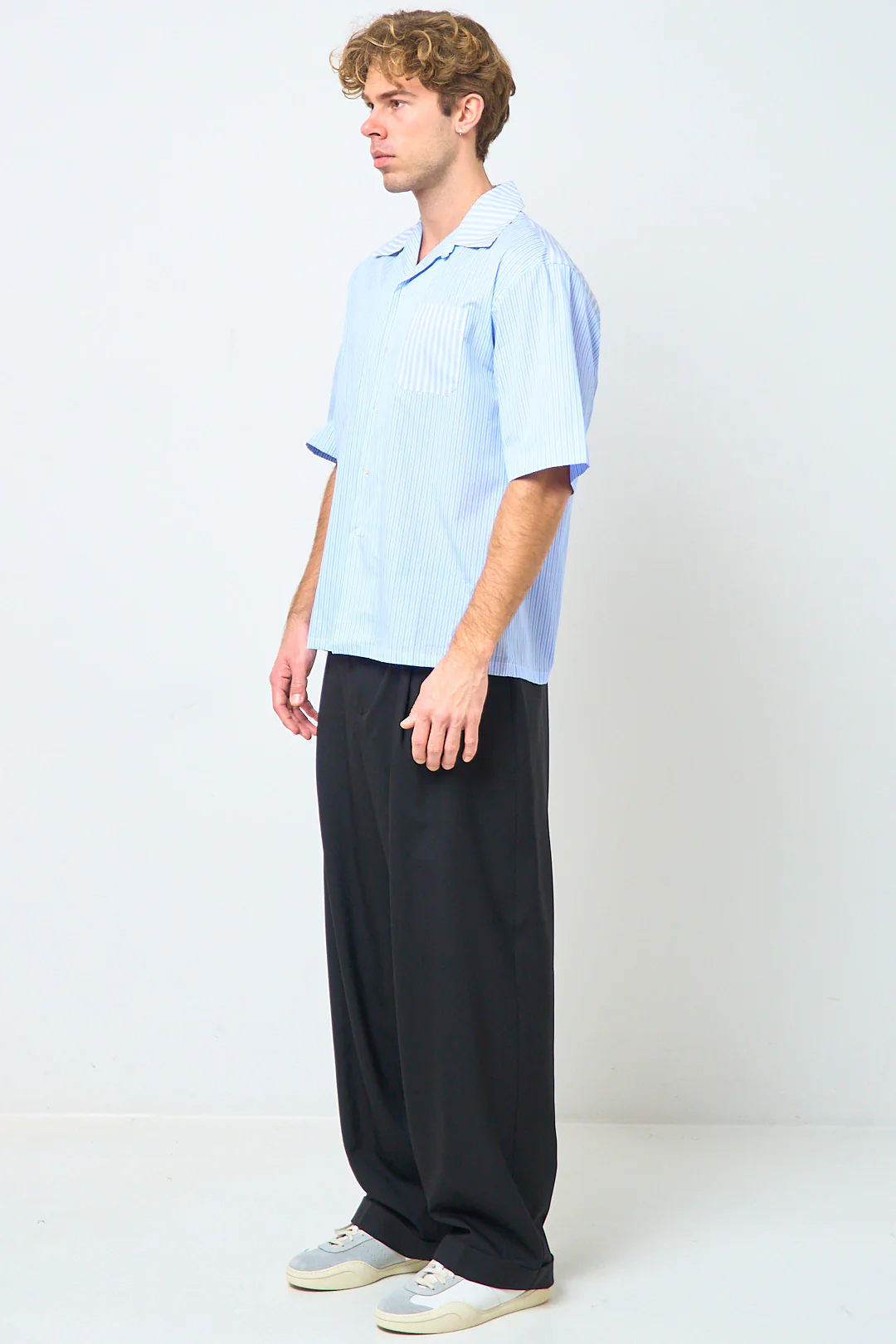 Striped Poplin Shirt Light Blue - Image 4