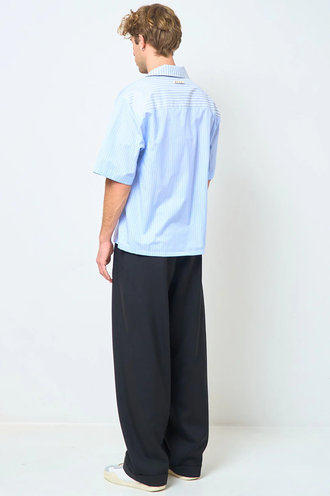Striped Poplin Shirt Light Blue - Image 6