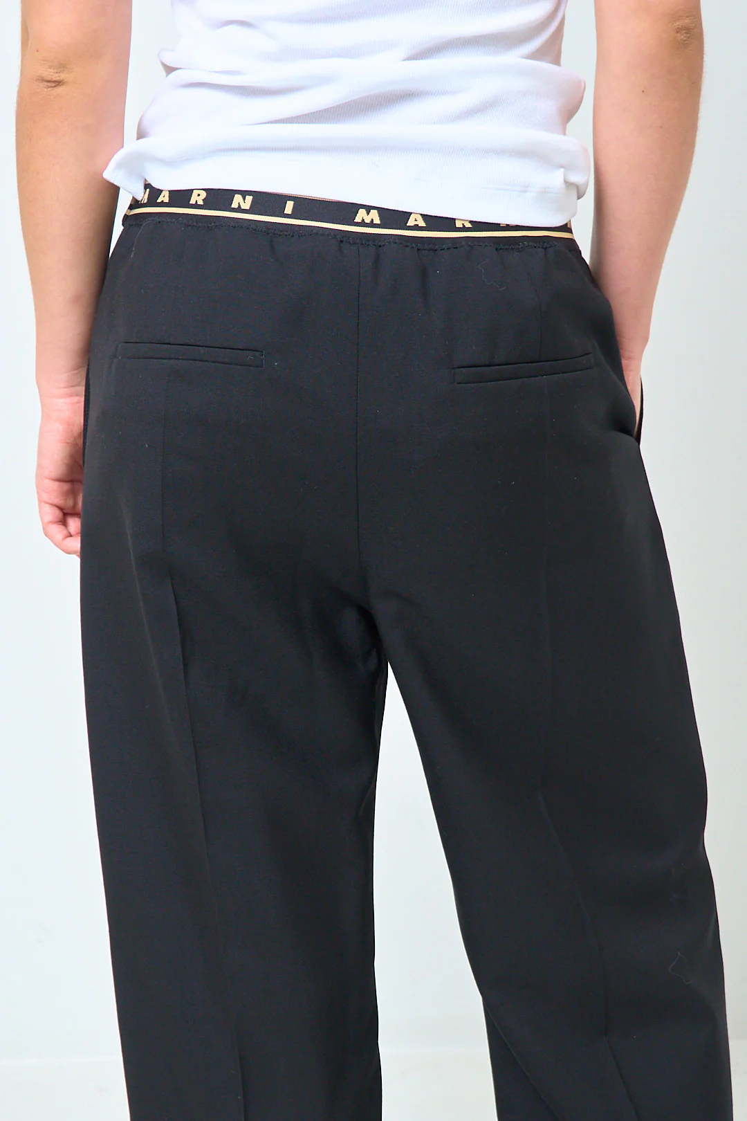 Tropical Wool Trousers Black - Image 3