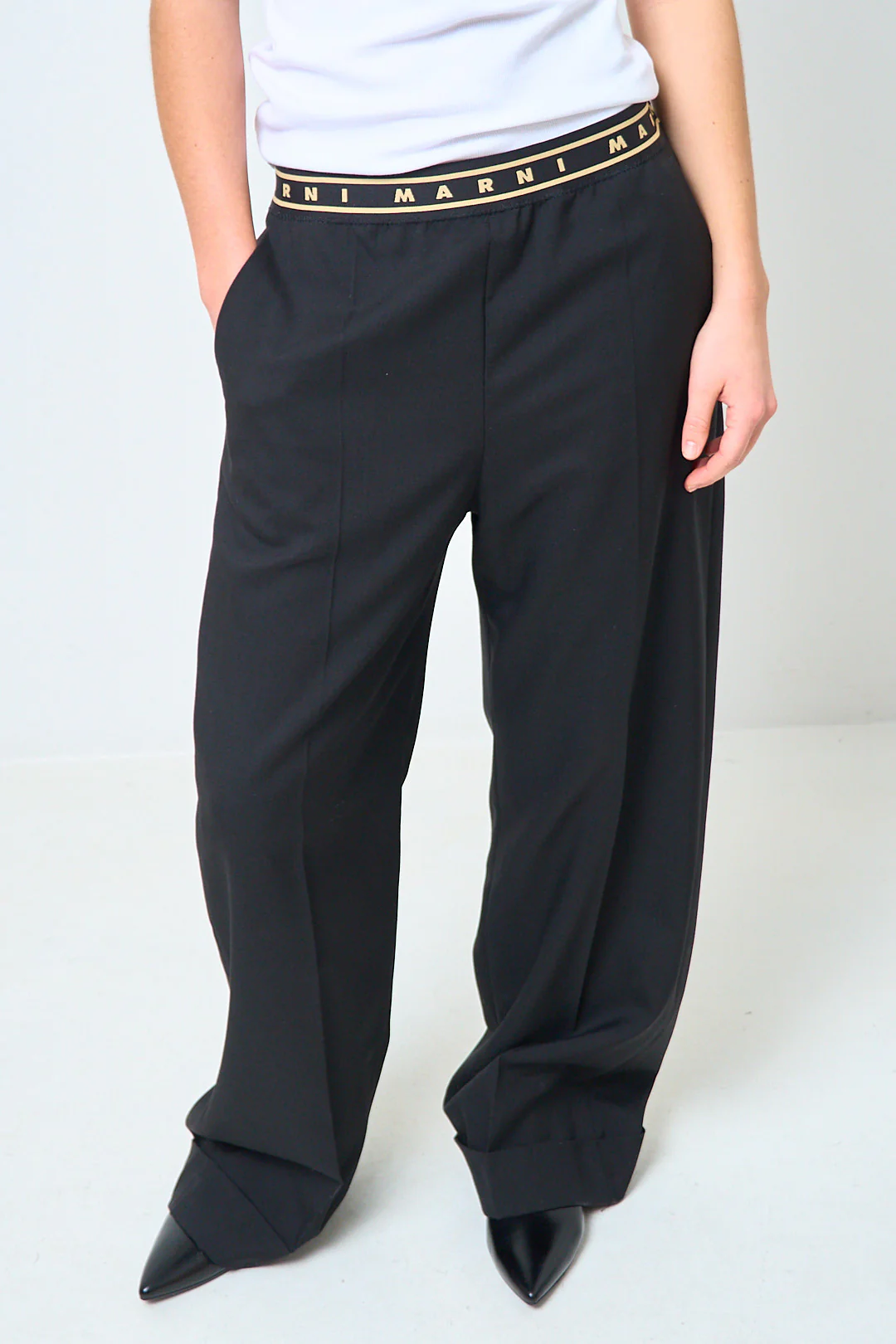 Tropical Wool Trousers Black - Image 5