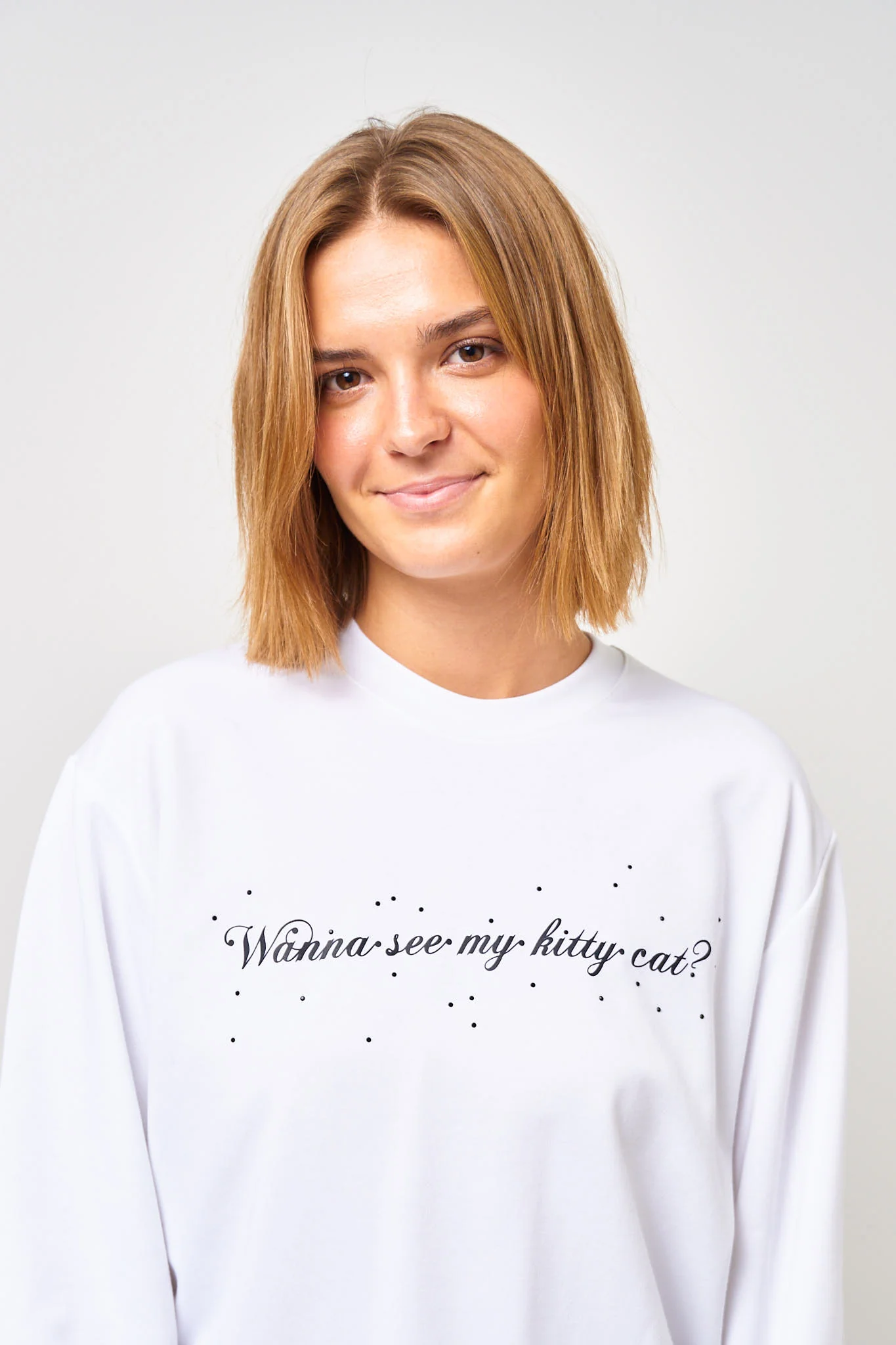 Wanna See My Kitty Cat L/S T-Shirt White - Image 9