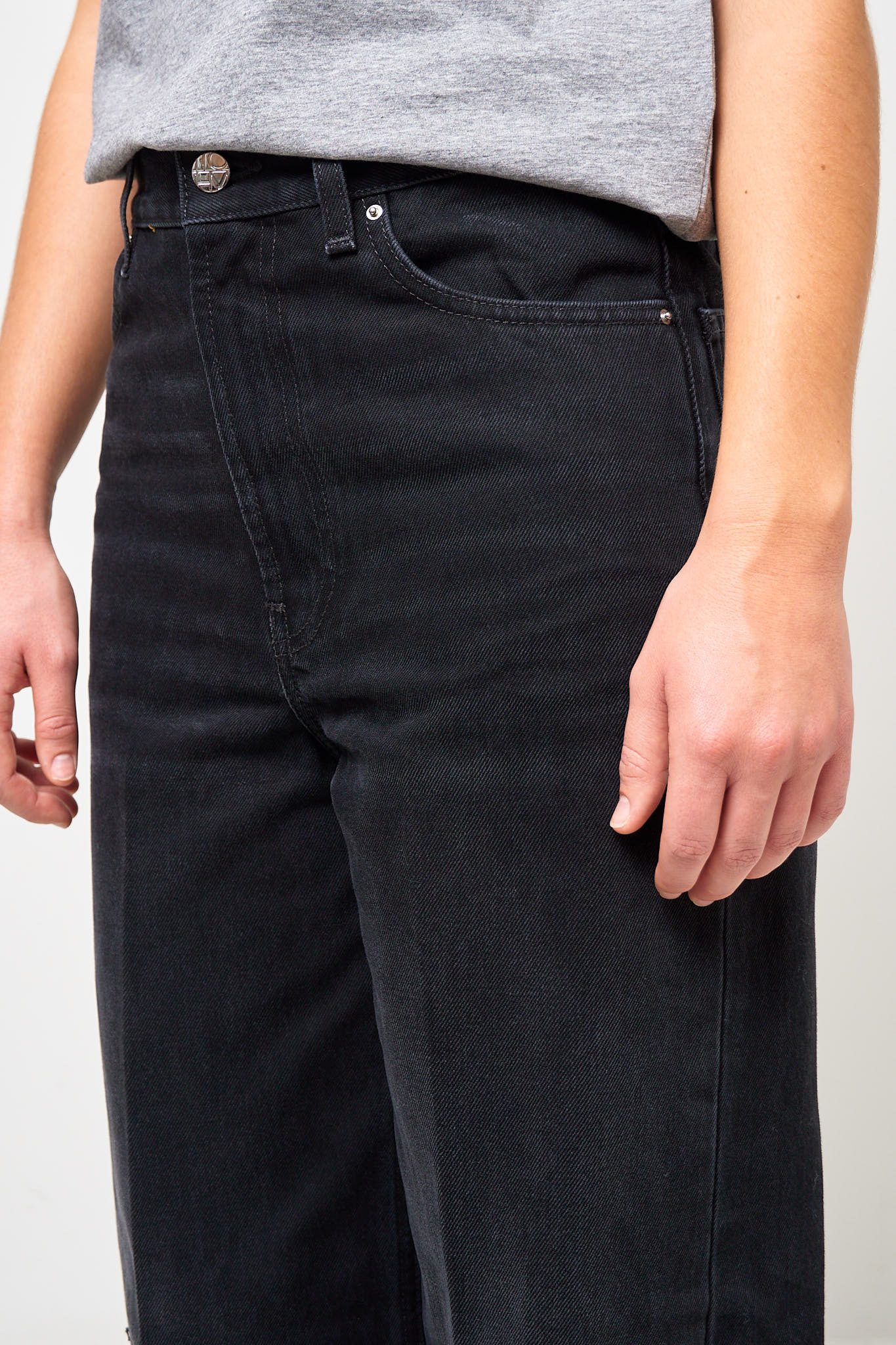 Wide Leg Denim Faded Black - Image 4