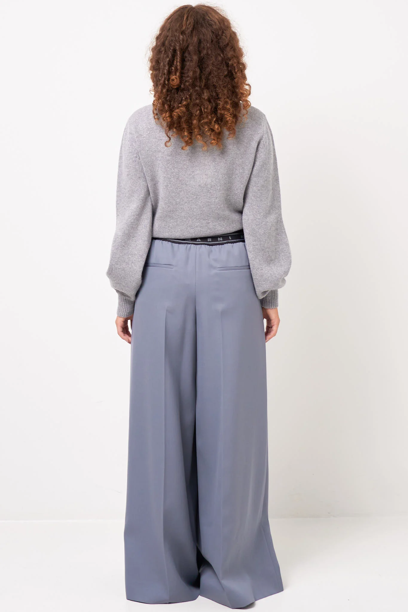 Wool Palazzo Trousers Truffle - Image 6