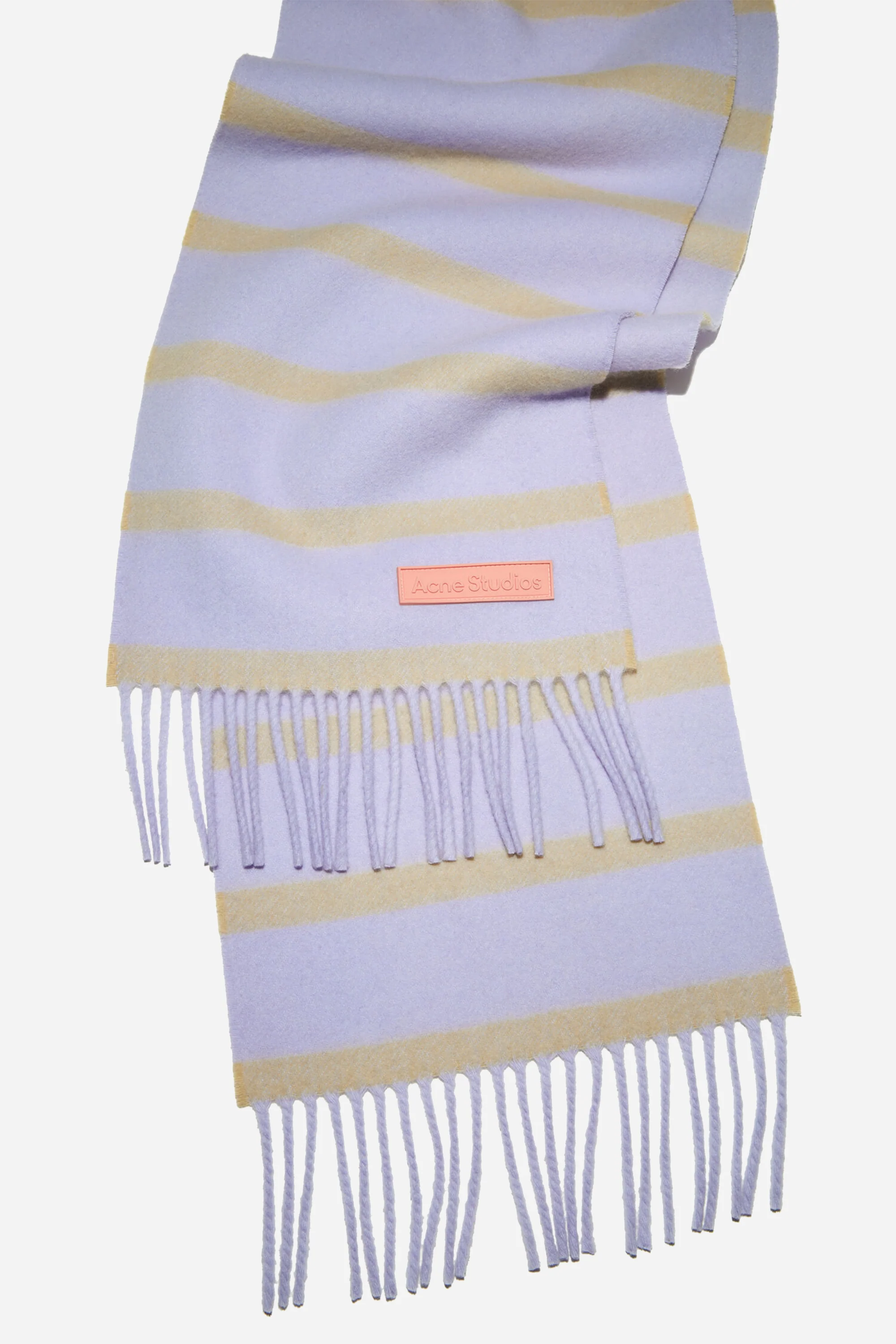 Wool Scarf Narrow Lilac/Yellow - Image 3